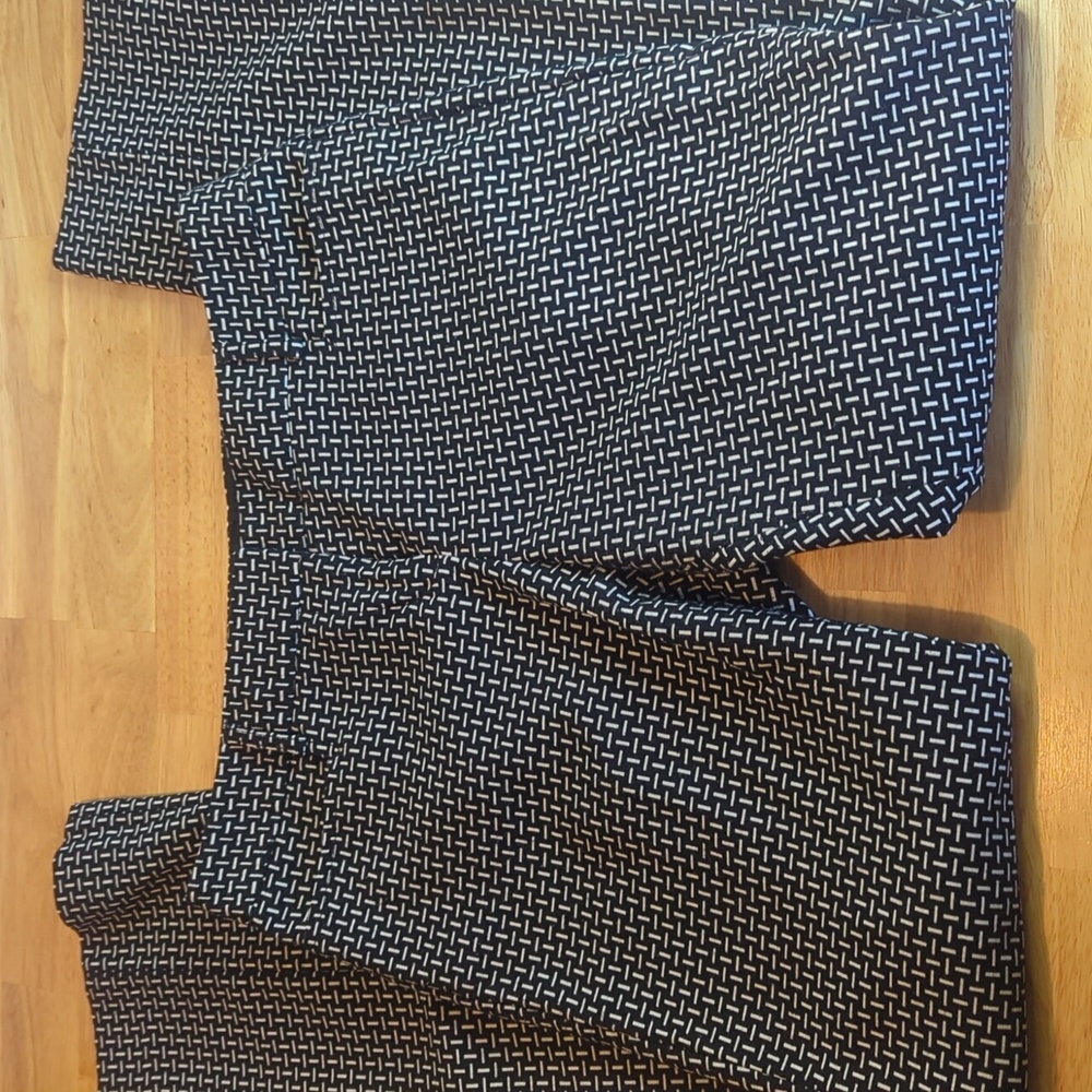 Express Columnist Pants Black/White Patterned 4R